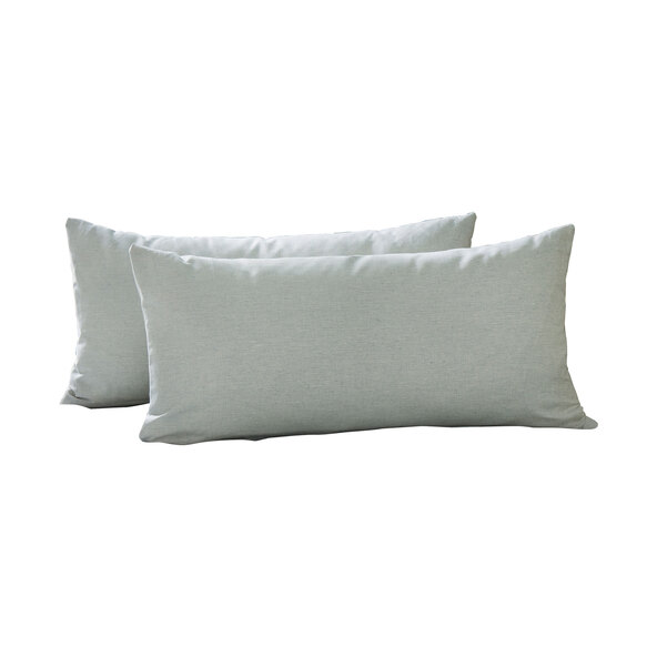 Leinen-Melange Kissenbezüge, 2er Set, blau