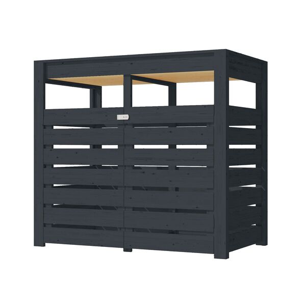 Mülltonnenbox mit Hochbeet, terragrau