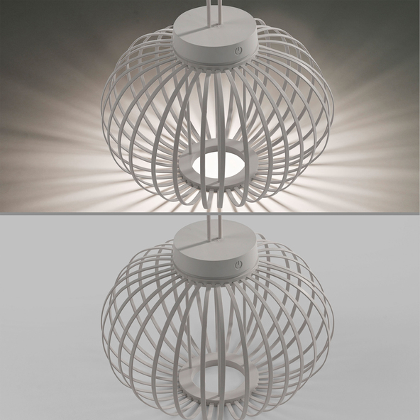 LED-Akku-Tisch- und Bodenleuchte Korga, greige, ⌀ 36 cm