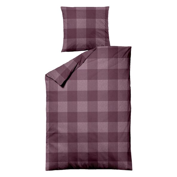 Bettwäsche Jacquard-Feinbiber 135/200 + 80/80 cm, Karo bordeaux