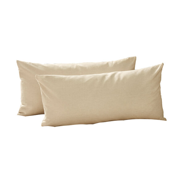 Leinen-Melange Kissenbezüge, 2er Set, beige