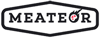 Meateor Logo, grau-pink