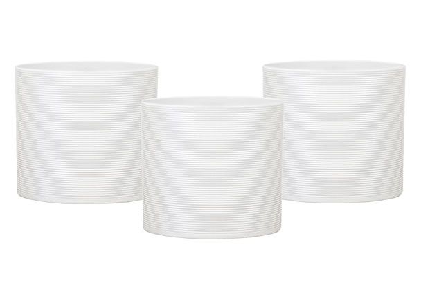 Keramik-Blumentopf 3er Set Ø 16 cm, Panna