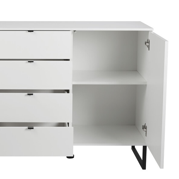 Hochglanz-Sideboard mit 3D-Optik, weiß