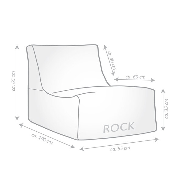 Talea Rock Outdoor Sitzsack, grau