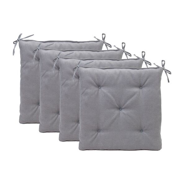 Sitzkissen Darco, 40 x 40 cm, 4er Set, silber