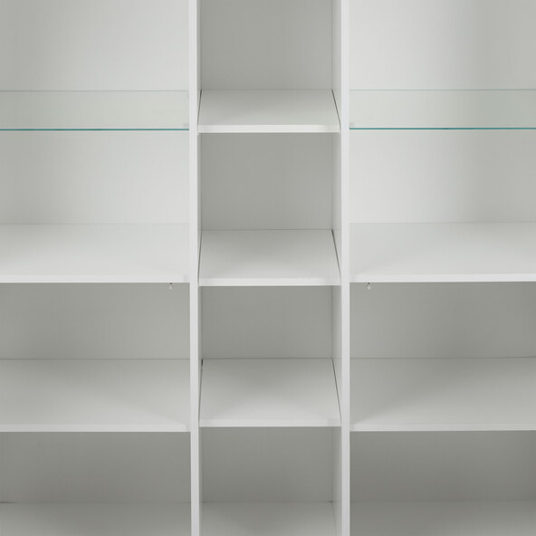 Hochglanz-Vitrine mit 3D-Optik, weiß