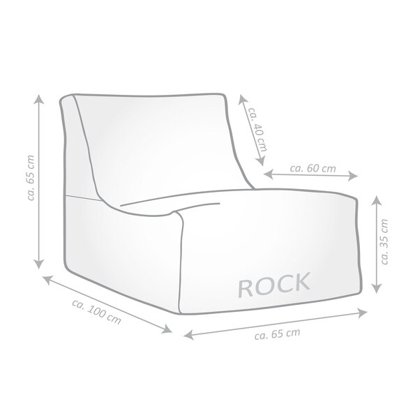 Talea Rock Outdoor Sitzsack, mittelgrau