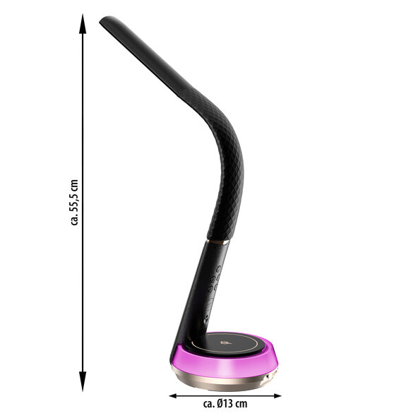 LED-Schreibtischlampe mit Wireless Charging, schwarz