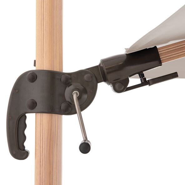Aluminium-Ampelschirm, eckig, Holzoptik