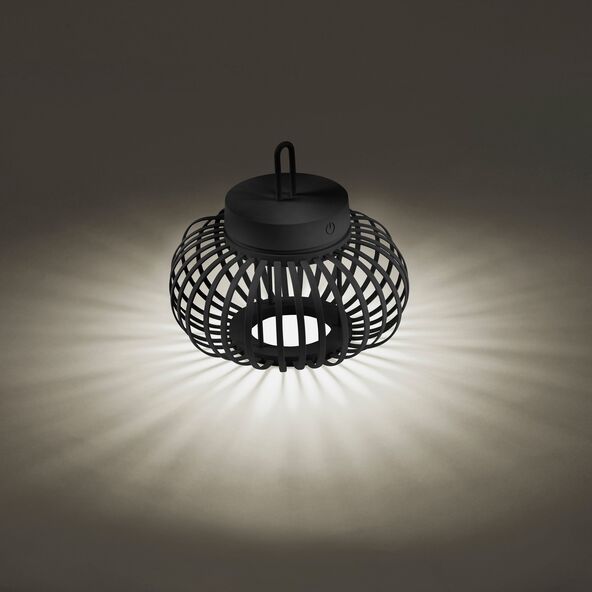 LED-Akku-Tisch- und Bodenleuchte Korga, schwarz, ⌀ 25 cm