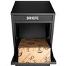 Schwarzer Paketbriefkasten mit integriertem Paketsafe, freistehend, zur sicheren Aufbewahrung von Briefen und Paketen.
