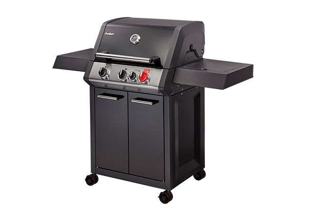 Gasgrill Monroe Black ProX 3 KR Turbo, inkl. Wetterschutzhülle