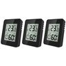 Thermo-Hygrometer, 3er Set, schwarz