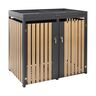 Bepflanzbare Mülltonnenbox Stahl, anthrazit, 2 x 240 l
