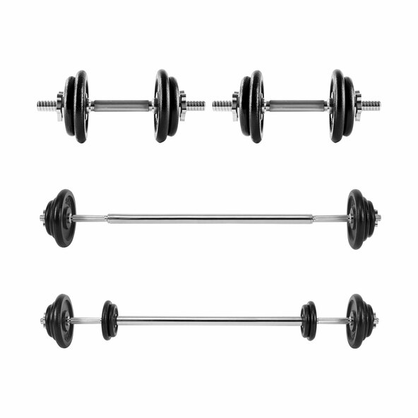 Kurz- und Langhantel-Set, 30 kg