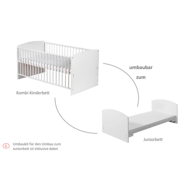 Kinderbett Classic, inkl. Zubehör, weiß