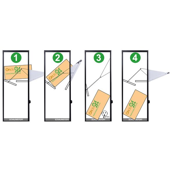 Schwarzer Paketbriefkasten mit integriertem Paketsafe. Der Safe ist abschließbar und bietet Platz für größere Pakete. Oben befindet sich ein Briefschlitz.
