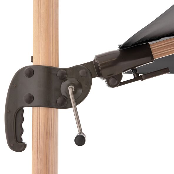 Aluminium-Ampelschirm, eckig, Holzoptik