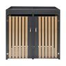 Bepflanzbare Mülltonnenbox Stahl, anthrazit, 2 x 240 l