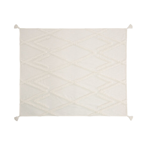 Boho Decke, weiß