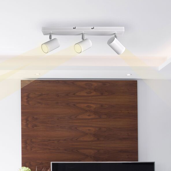 LED-Deckenstrahler 3er Spot, inkl. 3x GU10, weiß