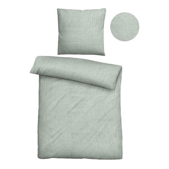 Musselin Bettwäsche 155/220 + 80/80 cm, nilgrün