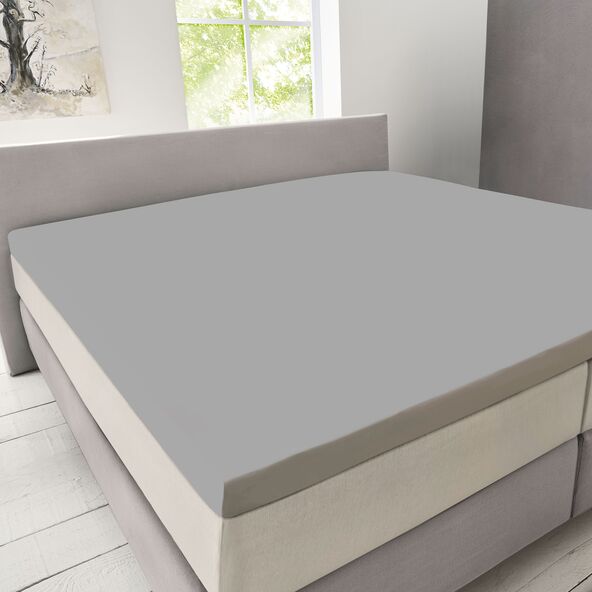 Supersoft Spannbetttuch für Topper, 180-200 x 200-220 cm, grau