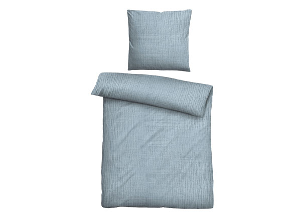 Musselin Bettwäsche 135/200 + 80/80 cm, taubenblau