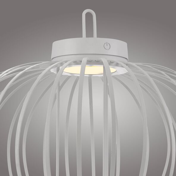 LED-Akku-Tisch- und Bodenleuchte Korga, weiß, ⌀ 46 cm