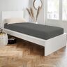 Leinen-Jersey Spannbetttuch, 90 x 200 cm, grau