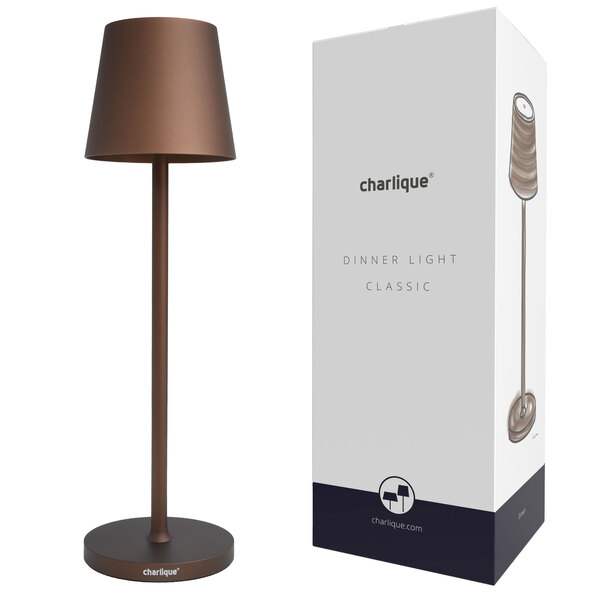 LED-Akku-Tischlampe Dinner Light classic, braun