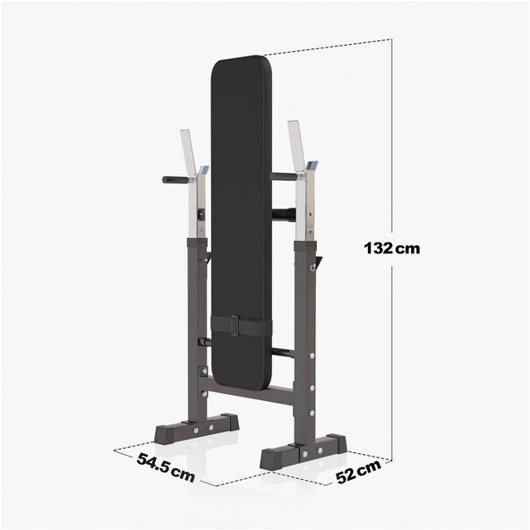 Hantelbank schwarz mit Langhantelset 100kg
