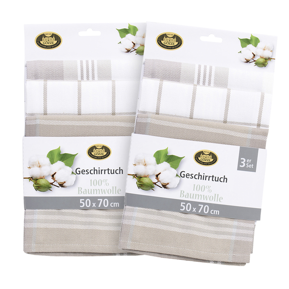 Geschirrtücher, 6er Set, beige