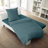 Bettwäsche Jacquard-Feinbiber 135/200 + 80/80 cm, Wabe petrol