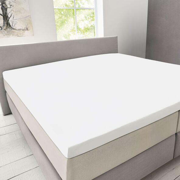Supersoft Spannbetttuch für Topper, 180-200 x 200-220 cm, weiß