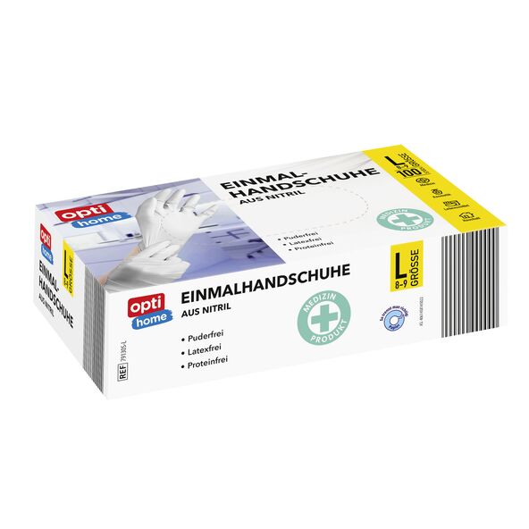 Einmalhandschuhe Nitril, weiß, Größe L