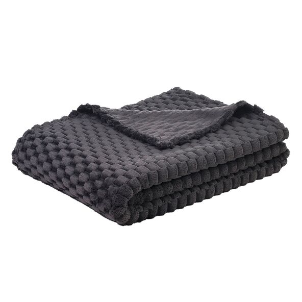 Wohndecke Jacquard 3D, anthrazit