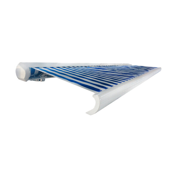 LED-Vollkassettenmarkise ELOS V2 inkl. Windsensor marineblau-weiß, 400 x 300 cm