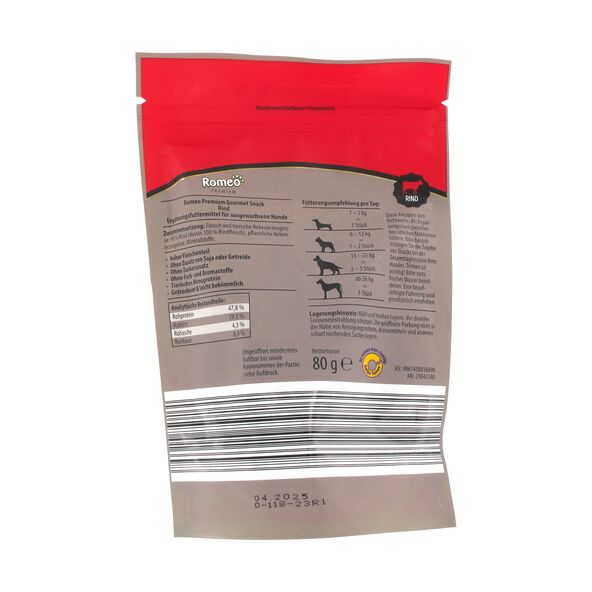 Premium Gourmet Hunde-Snack-Mix, 12 x 80 g (4 x Rind, 4 x Ente, 4 x Huhn)