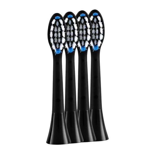 Ersatz-Zahnbürstenköpfe, schwarz (mittel), 4er Set
