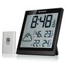 LCD Wetter-Wanduhr ClimaTemp JC, schwarz
