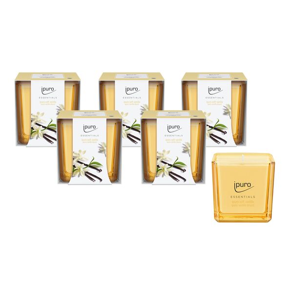 Duftkerze ESSENTIALS soft vanilla, 6er Set