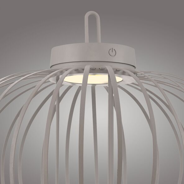 LED-Akku-Tisch- und Bodenleuchte Korga, greige, ⌀ 46 cm