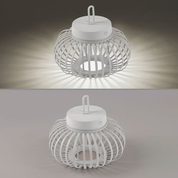 LED-Akku-Tisch- und Bodenleuchte Korga, weiß, ⌀ 25 cm
