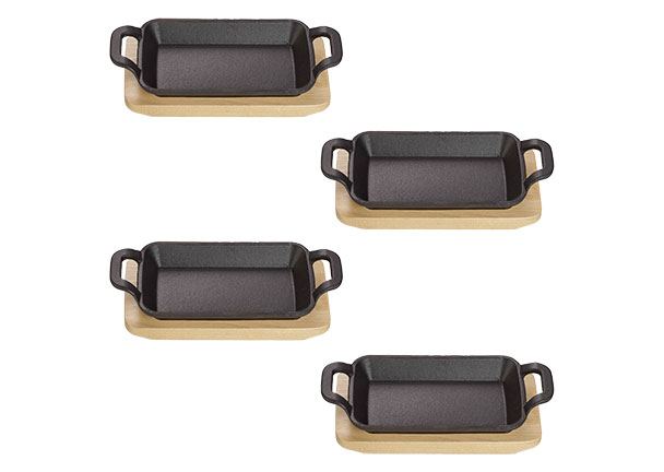 Rechteckige Servierschale, 17 x 10 x 2,5 cm, 4er Set