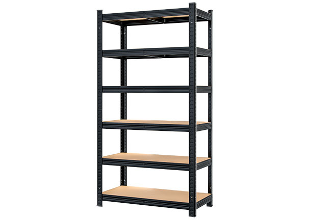 Schwerlastregal Premium, 6 Böden, schwarz