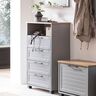 Jelda Highboard 600, platingrau/Eiche Landhaus
