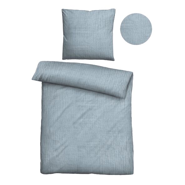 Musselin Bettwäsche 155/220 + 80/80 cm, taubenblau