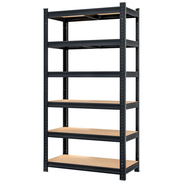 Schwerlastregal Premium, 6 Böden, schwarz